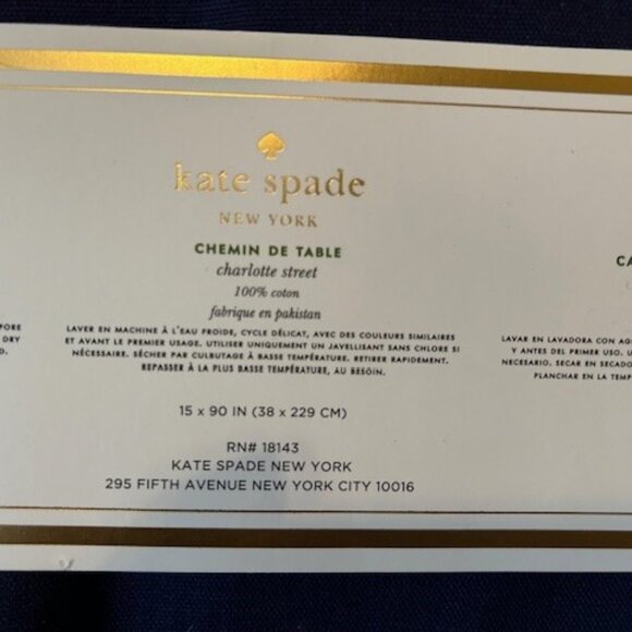 Kate Spade Table Runner - Charlotte Streeet- New - Picture 3 of 5